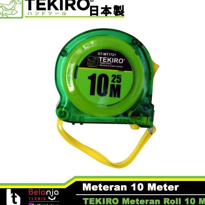 JUNJI- TEKIRO Meteran Transparan 10 M Roll Matic Meter 10 Meter Tekiro 10M