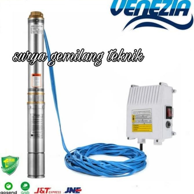 KIKYO- Mesin Pompa Air Satelit VENEZIA 3SQV3-21+Kabel 50M Pompa Satelit 3 IN