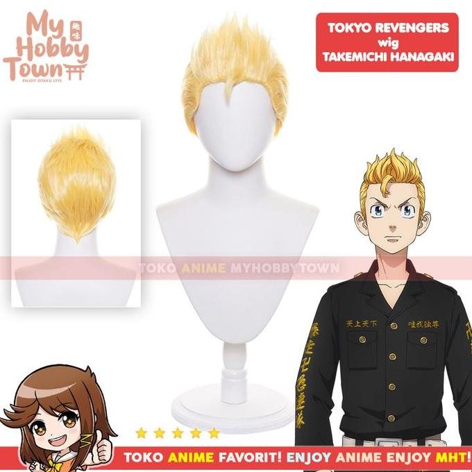 Wig Cosplay Anime Tokyo Revengers : Takemichi Hanagaki Rambut Palsu