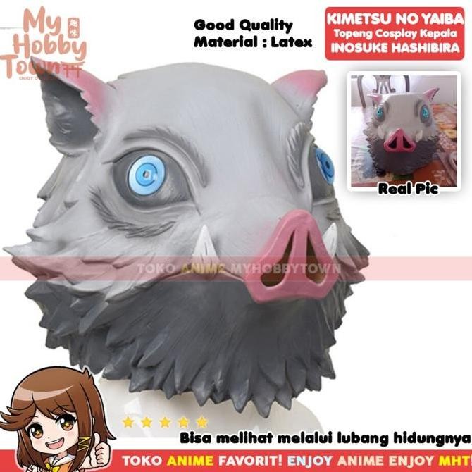 Topeng Anime Cosplay Demon Slayer Kimetsu no Yaiba Inosuke Hashibira