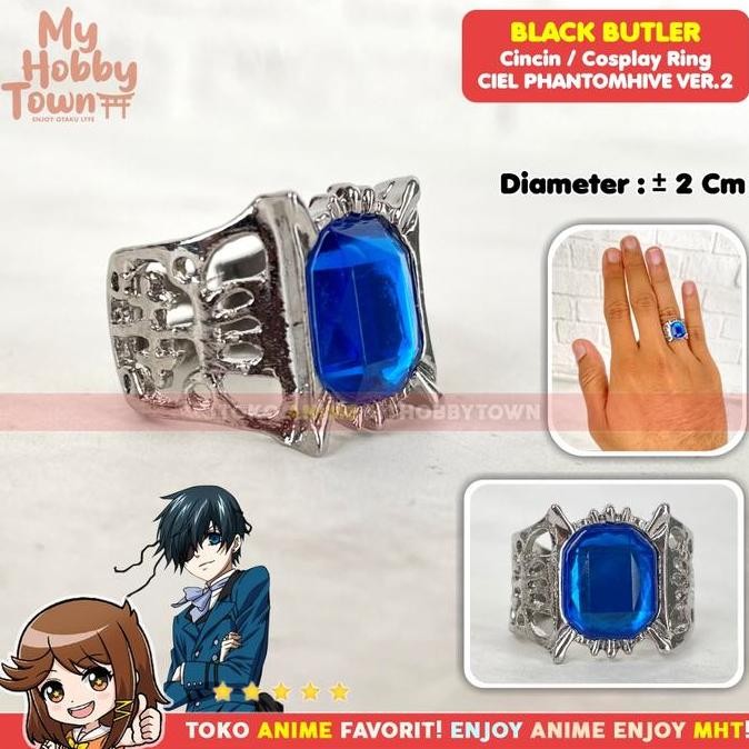 Cincin Kuroshitsuji Black Butler Ciel Phantomhive Heritage Biru Blue