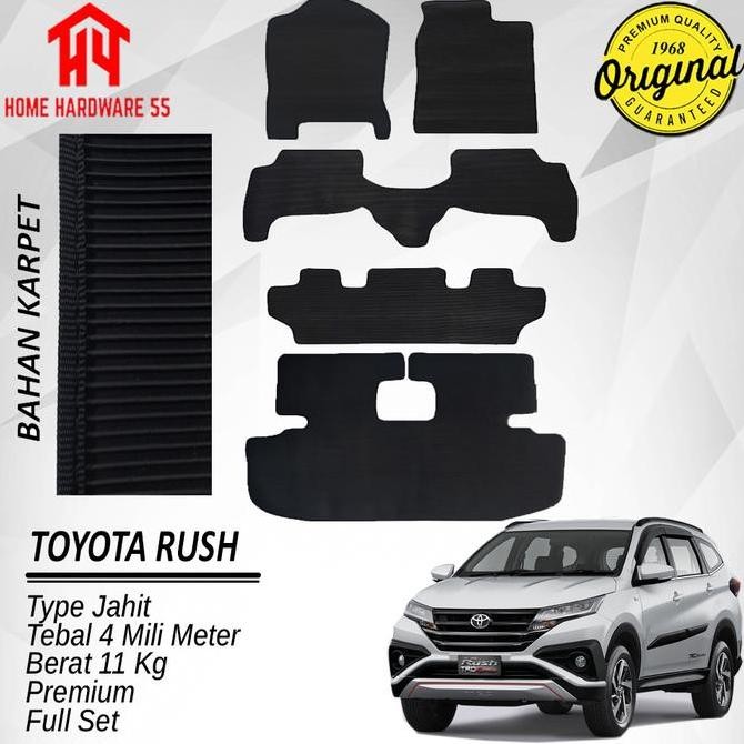 KARPET KARET LANTAI MOBIL ALL NEW RUSH 2019/2021 PREMIUM TYPE JAHIT