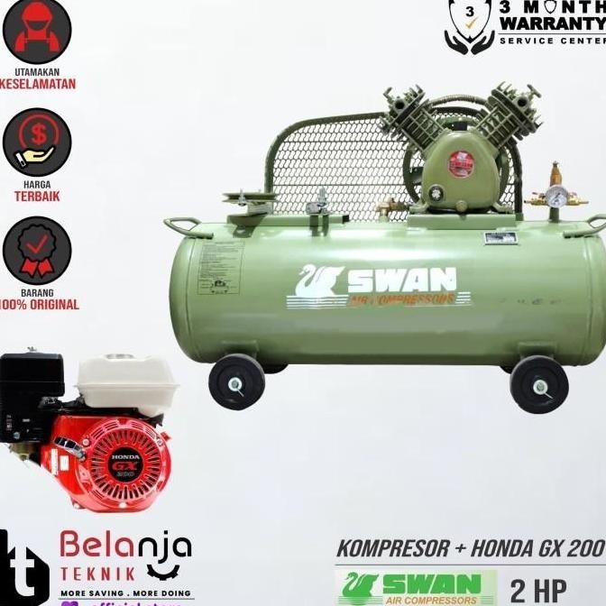 IKKAKU- Swan Mesin Kompresor Angin 2 Hp Honda Gx 200 Thailand 6.5 Hp