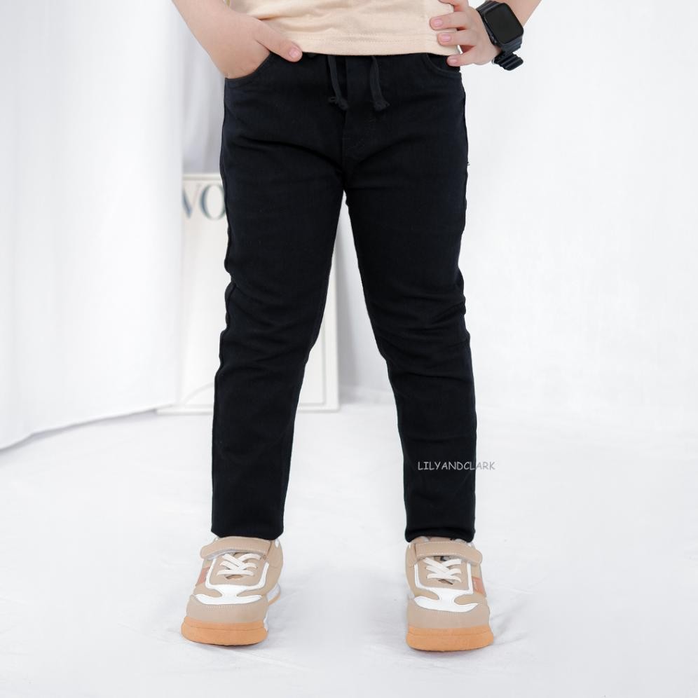 LILY AND CLARK Celana jeans anak warna Hitam panjang model Basic JB03 Bold V2