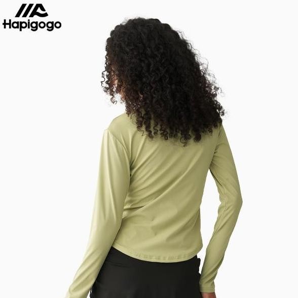 Promo [Hapigogo] Atasan Olahraga Lengan Panjang Model Longgar Baju Yoga Lengan Panjang Longgar Wanit
