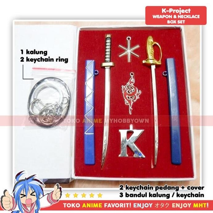 Gantungan Kunci Anime K-Project Pedang Katana Blade Box Set