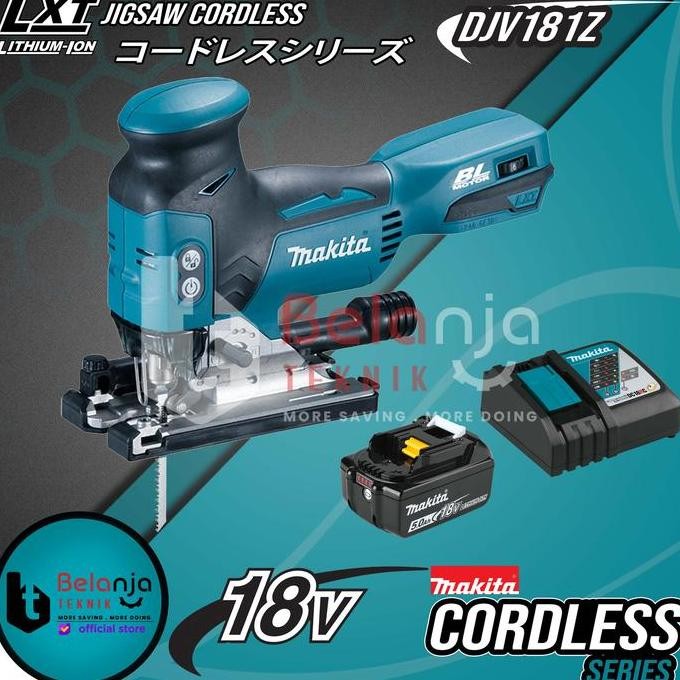 IKKAKU- Makita Mesin Jigsaw Cordless DJV181Z Gergaji Triplek Baterai 18V