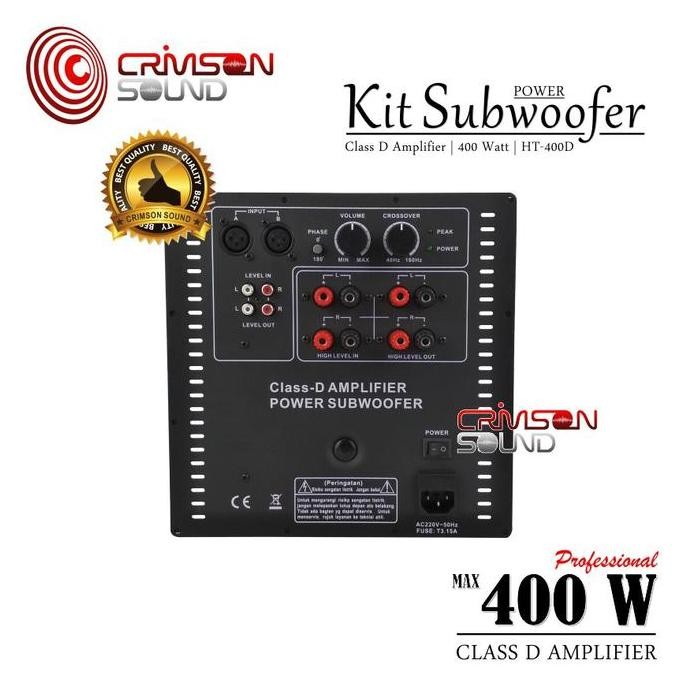 Promo POWER KIT SUBWOOFER AKTIF 400 Watt Class D HT-400D Diskon