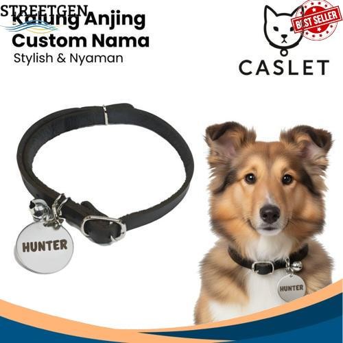COD Kalung Anjing  Custom Nama Liontin Metal Kulit Premium