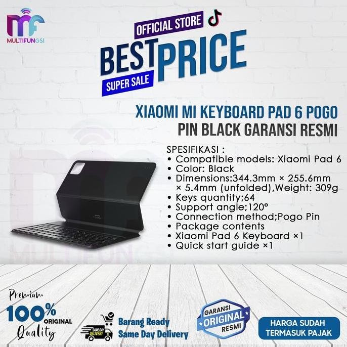 Xiaomi Mi Keyboard Pad 6 Pogo Pin Black Garansi Resmi