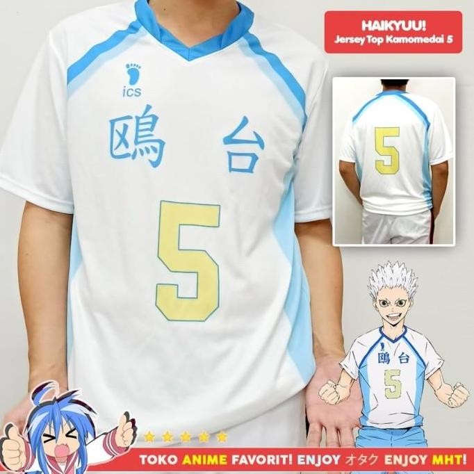 Kostum Anime Cosplay Haikyuu Kaos Atasan Kamomedai Hoshiumi Korai