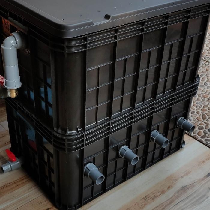 Trickle filter hitam jumbo 2 susun berikut isi media