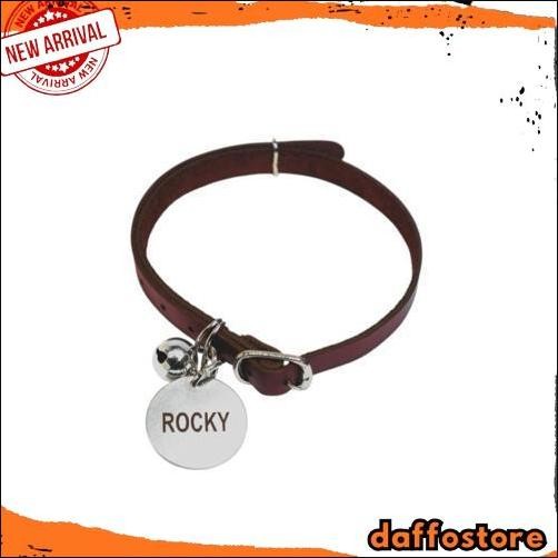 Big Sale Kalung Anjing  Custom Nama Liontin Metal Kulit Premium
