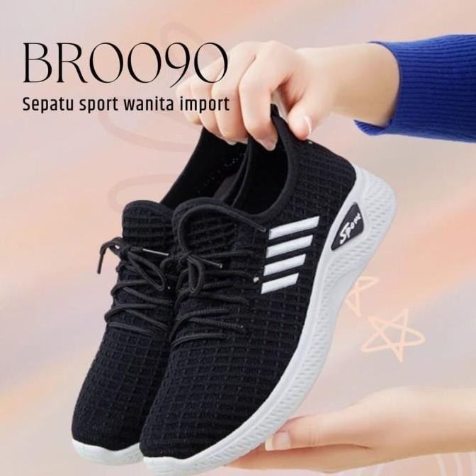 LV0090 Sepatu Sneakers Wanita Sepatu Sport Wanita Rajut Sepatu Fashion