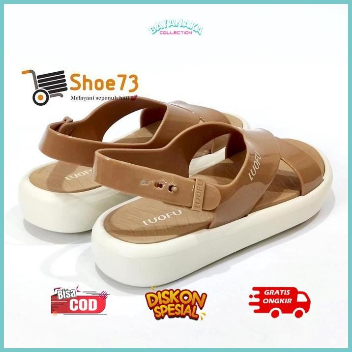 yui-7 rwe-45 LUOFU E 7212 - SKTL6W SIZE 36-40 | Sandal Selop Tali Silang Jelly Wanita | Sendal Gunun