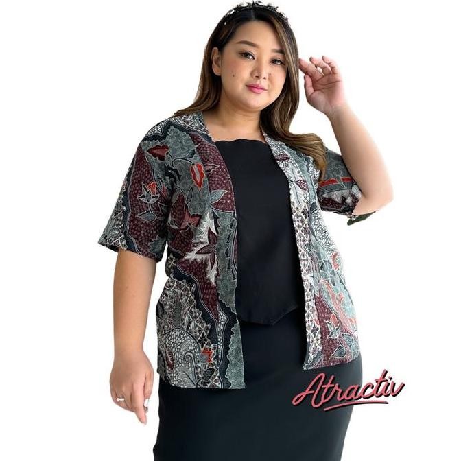 Promo ATRACTIV Batik Jumbo Wanita LD120 LD130 LD142 Batik Kutubaru Jumbo Atasan Batik Lengan Pendek 