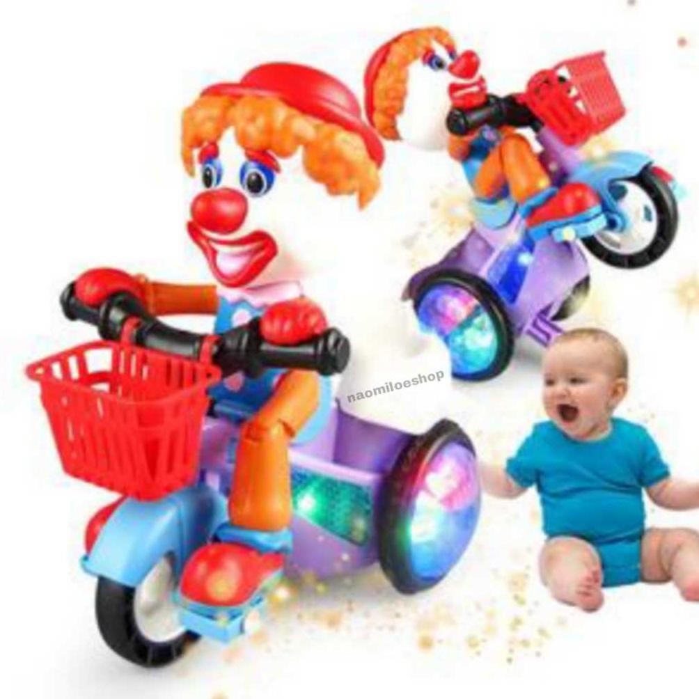 Clown bike motorcycle badut menari pake sepeda mainan sepeda badut menari mainan robot badut stunt c