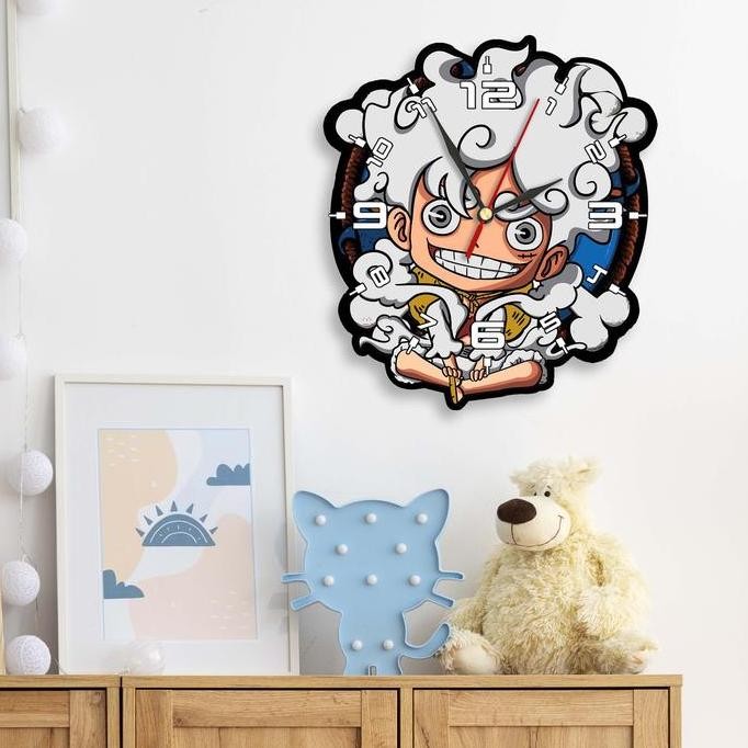 DF159>> Jam Dinding Karakter One Piece Gear 5 Bounty Luffy