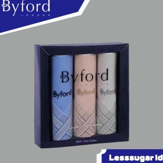 Saputangan Byford Isi 3 Pcs Katun Sapu Tangan Handkerchiefs X06