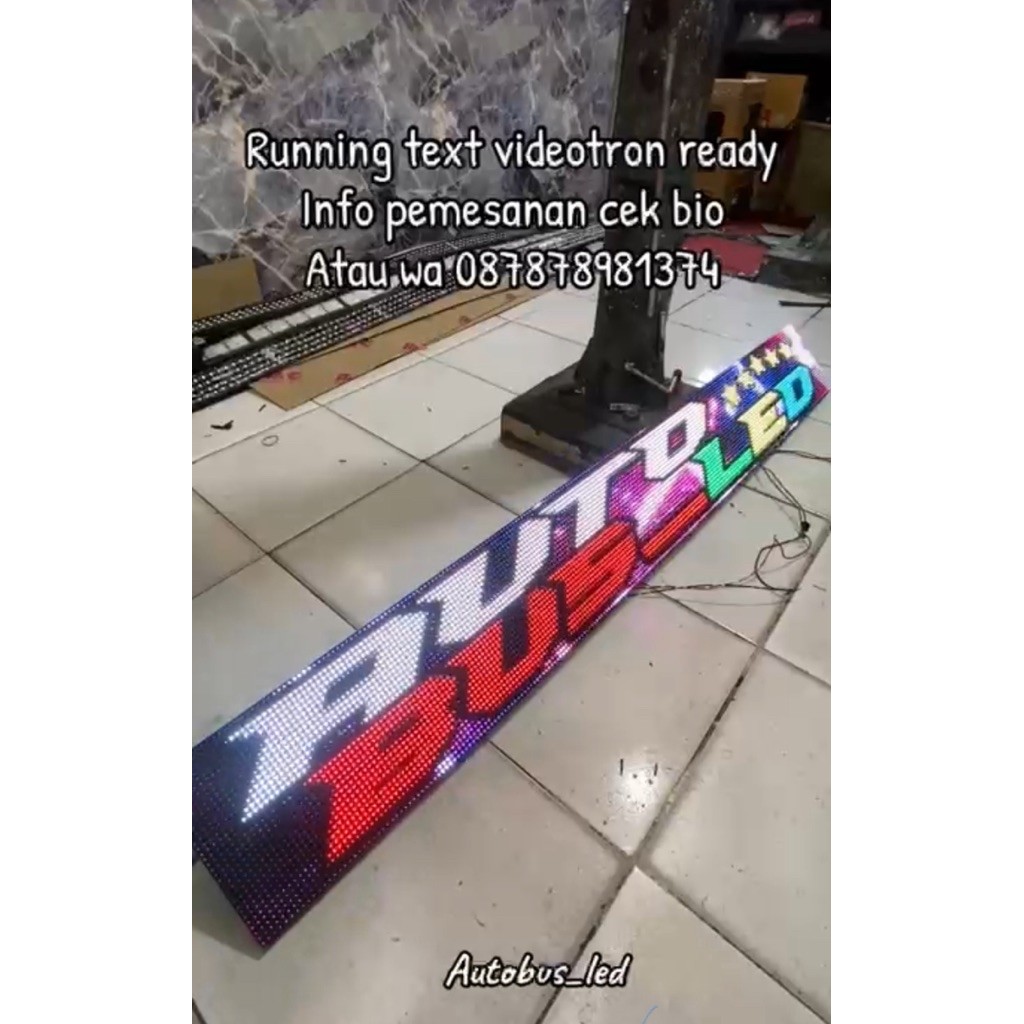 STROBO MATA Running text P5 BISA VIDEOTRON 12v dan 24v all ukuran bus truck