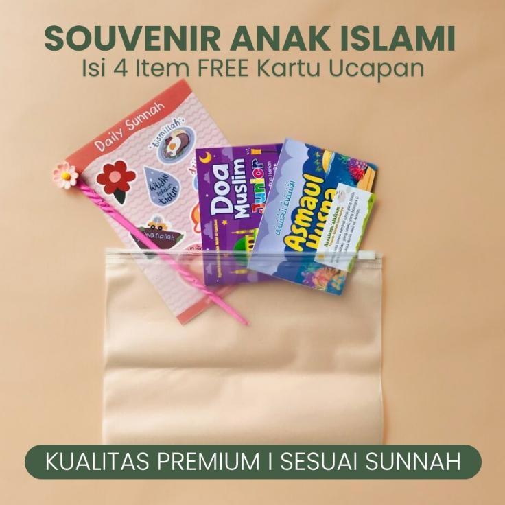 UMNI SOUVENIR ANAK ISLAMI ISI 4 | STICKER + BUKU DOA + TUDING NGAJI I HADIAH EDUKATIF SESUAI SUNNAH