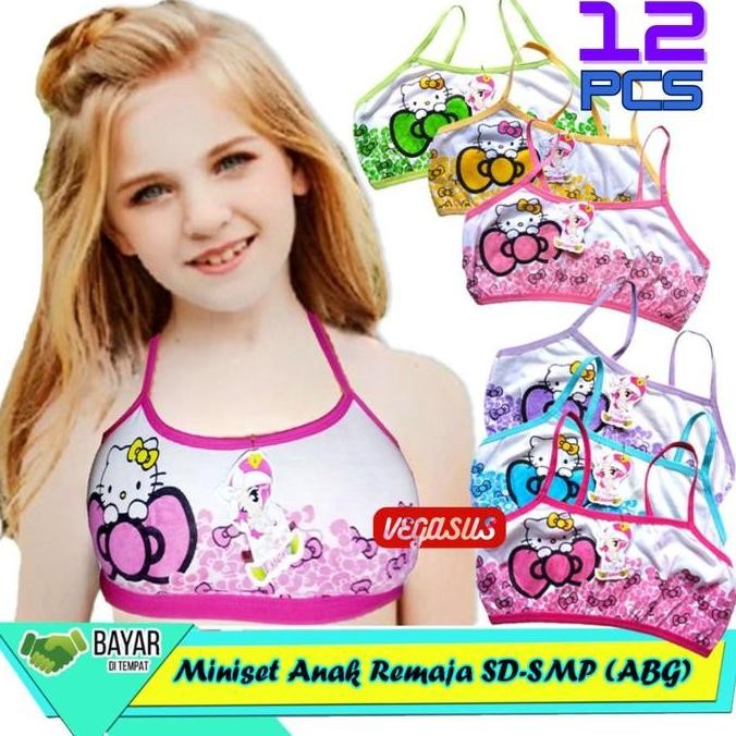 DF140 - 12Pcs Miniset Anak Perempuan SD-SMP Remaja ABG 6-12Tahun-Miniset karakter Hello Kitty Tali K