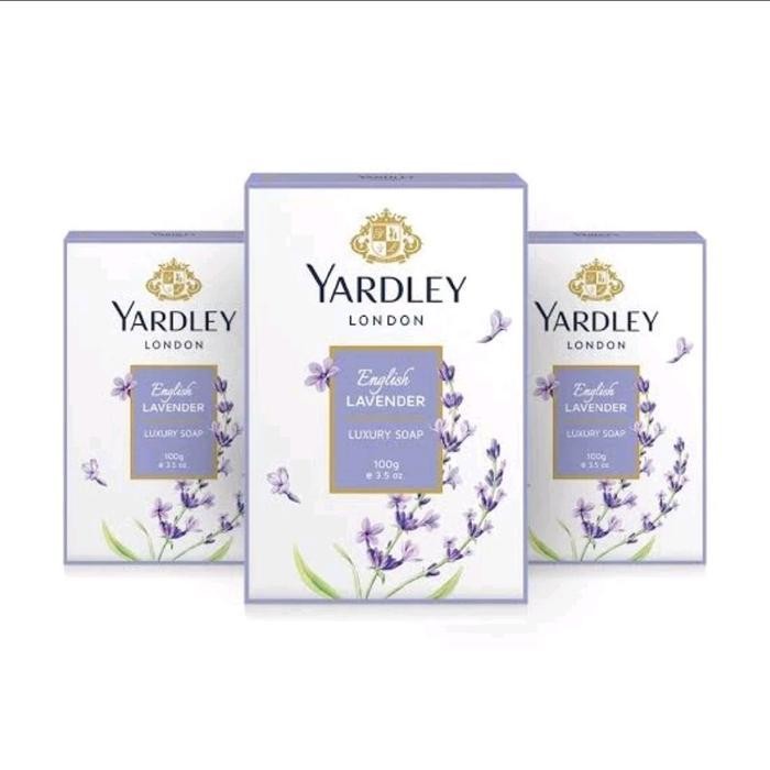 YARDLEY London Luxury Soap 3x100gr English Lavender, English Rose, Red Roses Sabun Mandi Batang Bar 