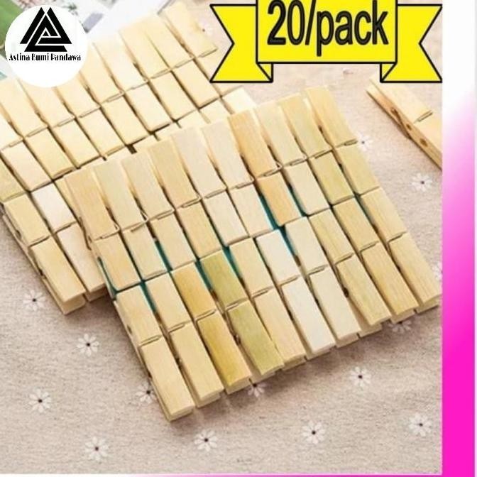 Jepitan Baju Jemuran Kayu (20 Pcs Per Pack)