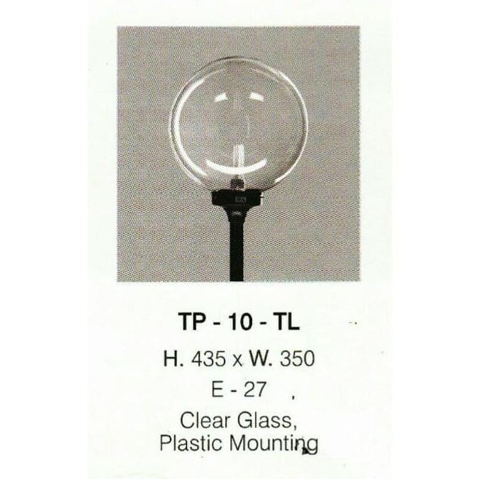 TP 10 TL LAMPU TAMAN BULAT KACA BENING 35 CM WATERPROOF OUTDOOR Murah