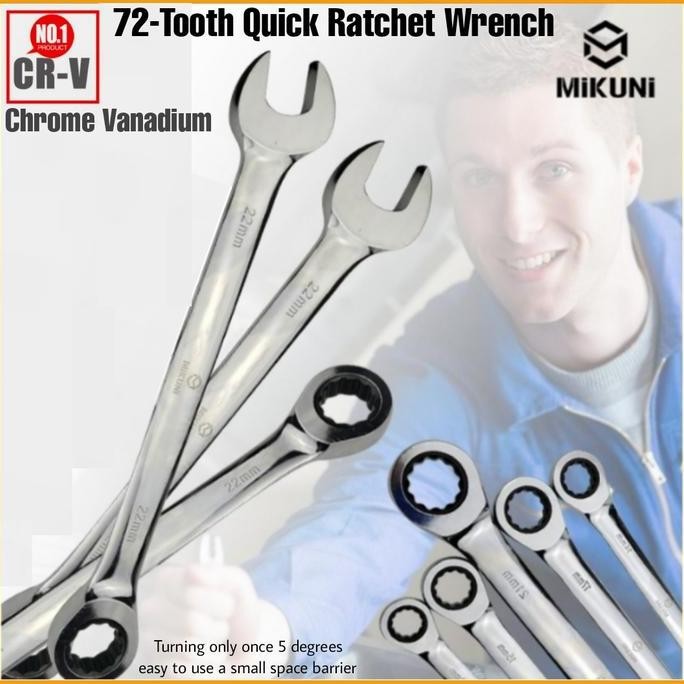 Mikuni Ratchet Wrench / Kunci Ring Pas Ratchet 30 Mm - 32 Mm