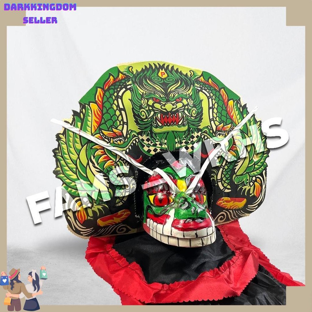 Barongan Anak Ukuran Tanggung Barongan Spons Devil Barongan Biru Dan Hijau Barongan Murah Fm -17