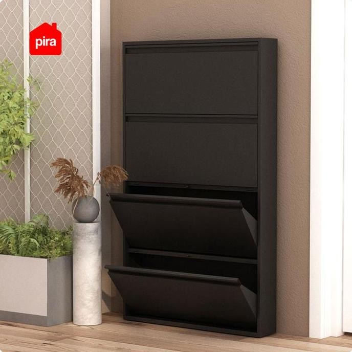 Lemari Rak sepatu besi tertutup gantung 80cm 20ps anti rayap BANDUNG