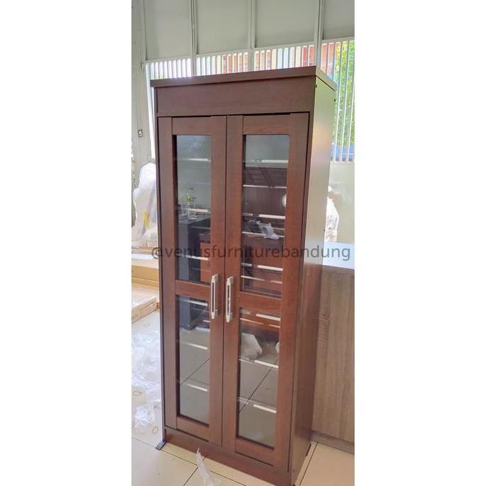 Rak lemari sepatu tertutup kaca 150cm BANDUNG