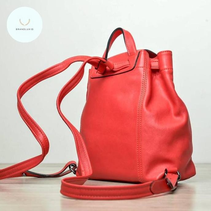Longchamp Cuir Bp Rouge/Red Backpack Small