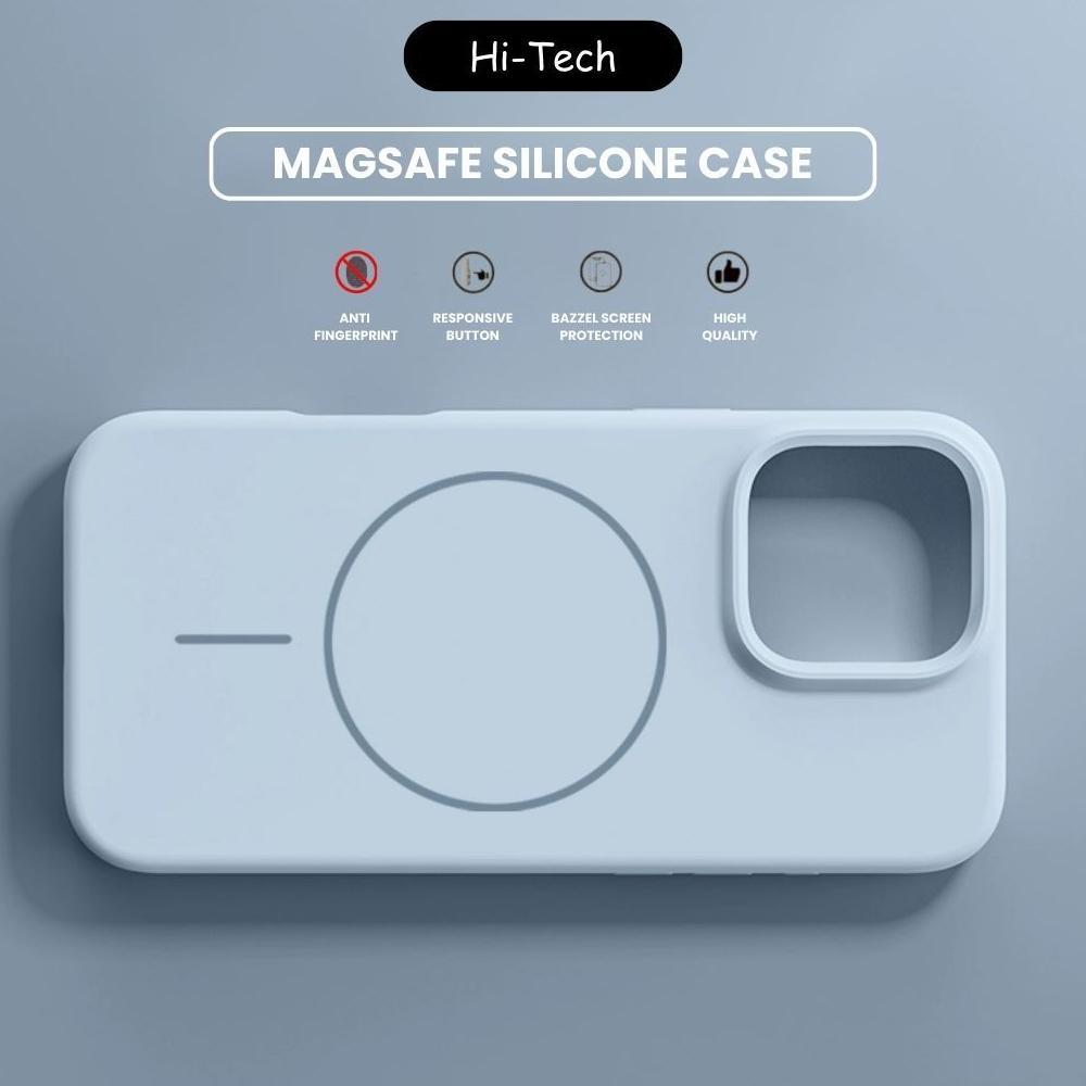 Recommended Hi-Tech Premium Silicone Magsafe Liquid Soft Cover Solid Color Iphone 13 14 Pro Max