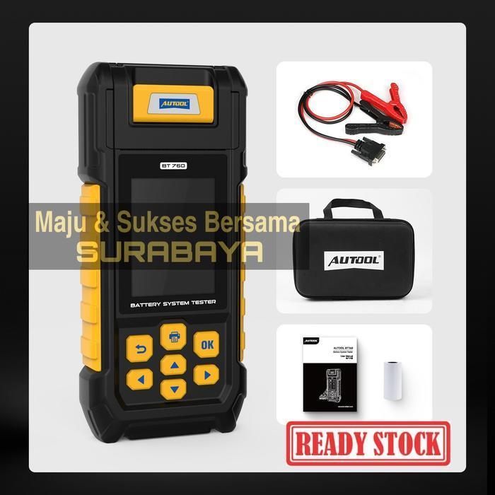 Autool Bt760 Bt-760 6-30V Battery Tester Analyzer Baterai Aki Printer Original Dan Terpercaya