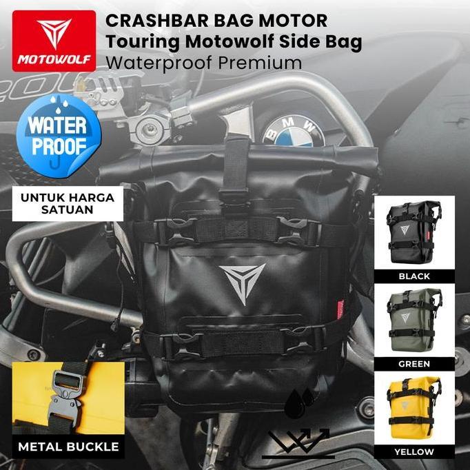 Crashbar Bag Motor Touring Motowolf Side Bag Waterproof Premium