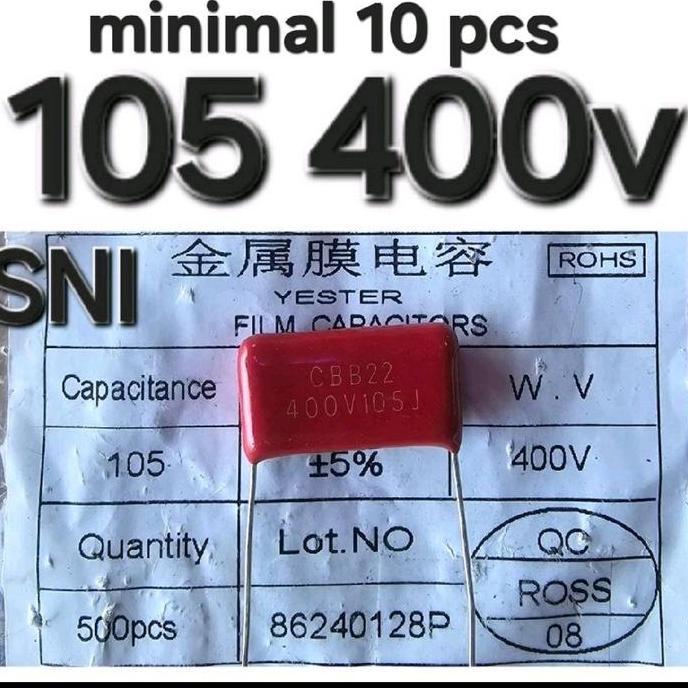KAPASITOR CAPASITOR 105 105J 1UF 400V 450V CBB22 CL21 105J400V TINGGI 400V105J 450V105J 105J 105K 1 