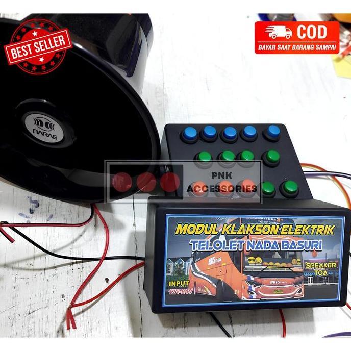 Klakson Telolet Basuri Elektik 14 Tombol Untuk Semua Jenis Kendaraan Tanpa Perlu Menggunakan Tabung 