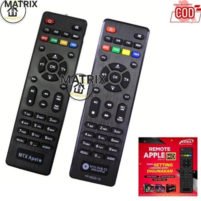 MATRIX REMOTE STB SET TOP BOX APPLE MATRIK GARUDA KUNING COCOK SEMUA STB MATRIX DENGAN DUS KUNING & 