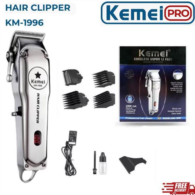 KEMEI 1996 Alat Cukur Listrik Kemei 1996 Bisa Cas Body Metal KM-1996 Professional Clipper Mesin Ramb