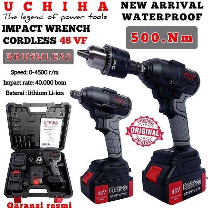 Barkajule_ - Impact Wrench Cordless Type 48Vf Double Baterai Uchiha Japan New Edition 2022