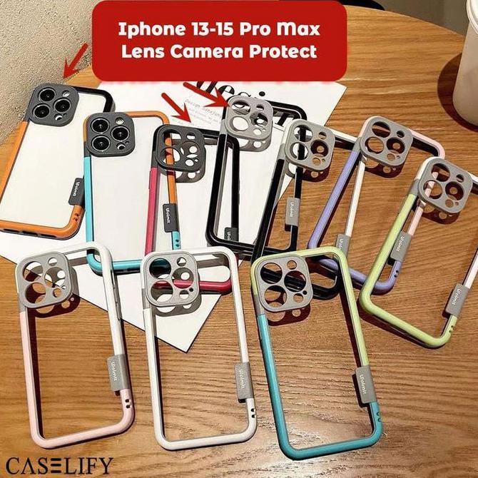 Agape- Caselify Frame Bumper Rubber Case Compatible With Iphone 11 12 13 14 15 Pro Plus Max