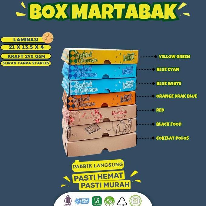 [30 Pcs]  Dus Martabak Telor Box Martabak Polos Laminasi Dalam / B40K2P