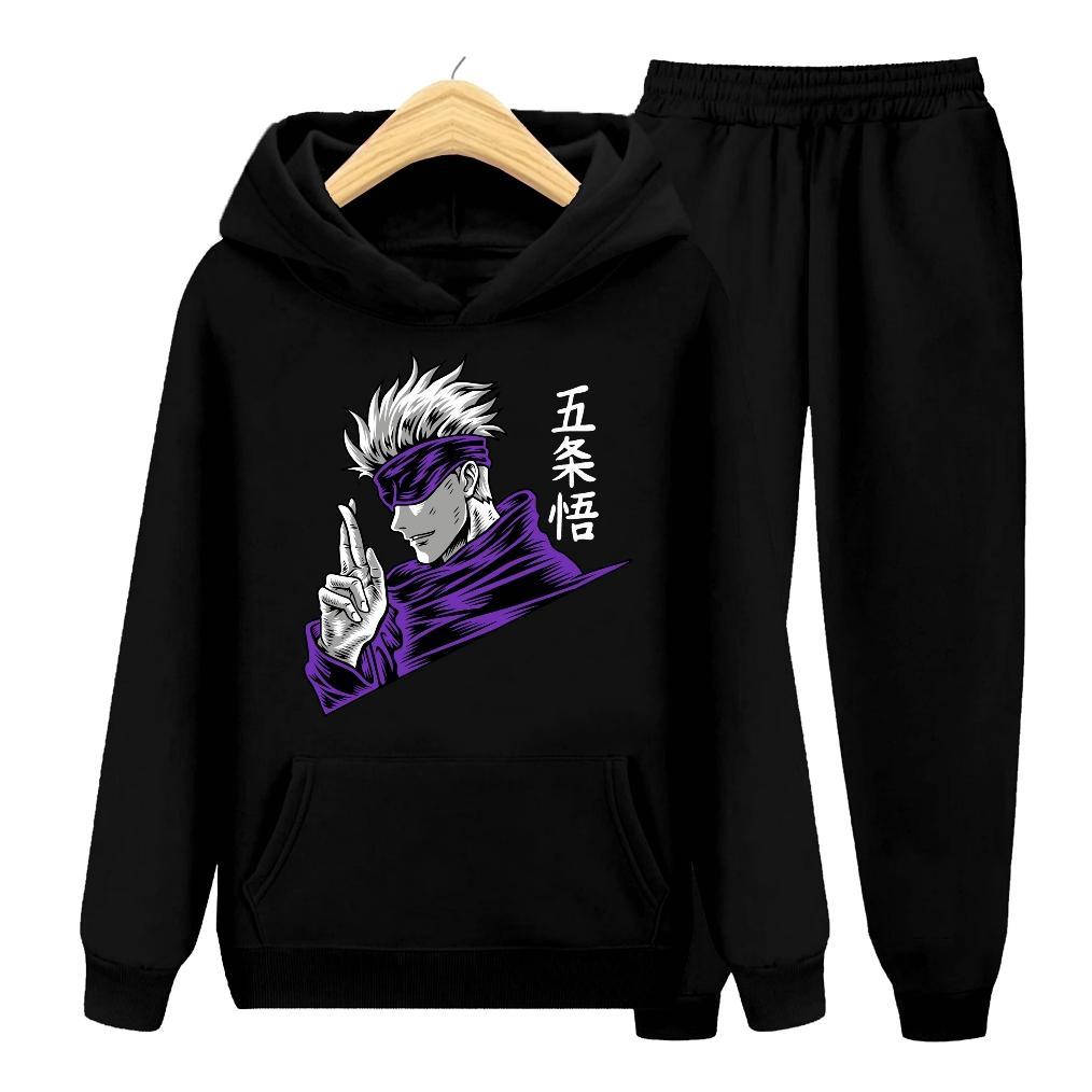 BEST SELLER YMF - SETELAN SWEATER HOODIE GOJO SATORU | ANAK-REMAJA ( SET HOODIE - GOJO SATORU NEW )