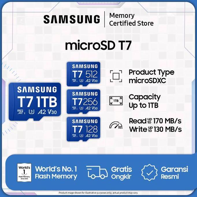 Samsung microSD T7 UHS-I - microSDXC - 128GB / 256GB / 512GB / 1TB /