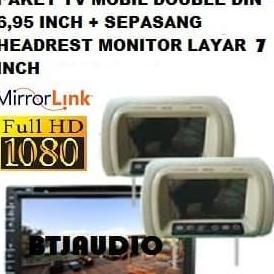 PAKET TV MOBIL DOUBLEDIN 6,95 INCH PLUS HEADREST MONITOR 7 INCH terlaris