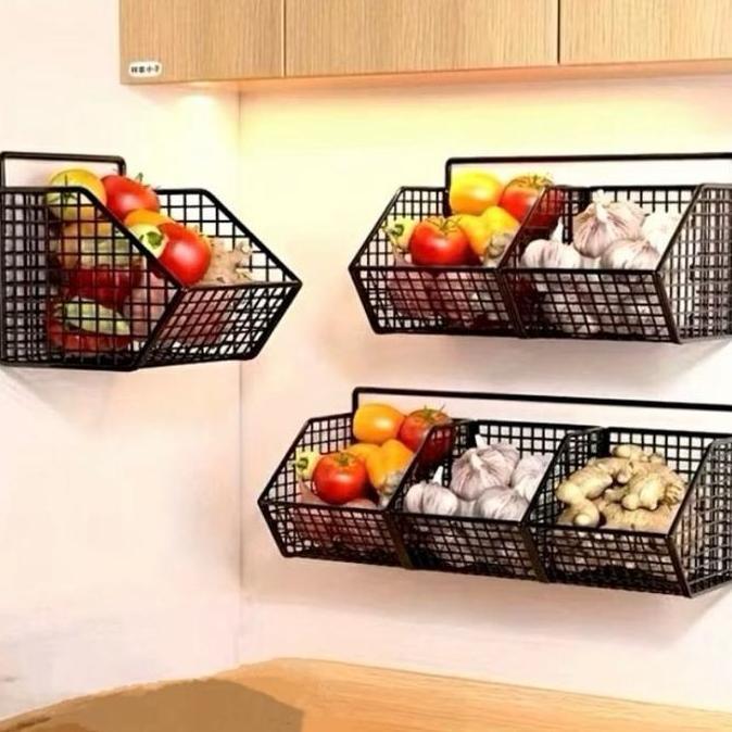 RAK SEKAT DINDING DAPUR MULTIFUNGSI PREMIUM/RAK TEMPEL GANTING DINDING/RAK KERANJANG BUMBU DAPUR SER