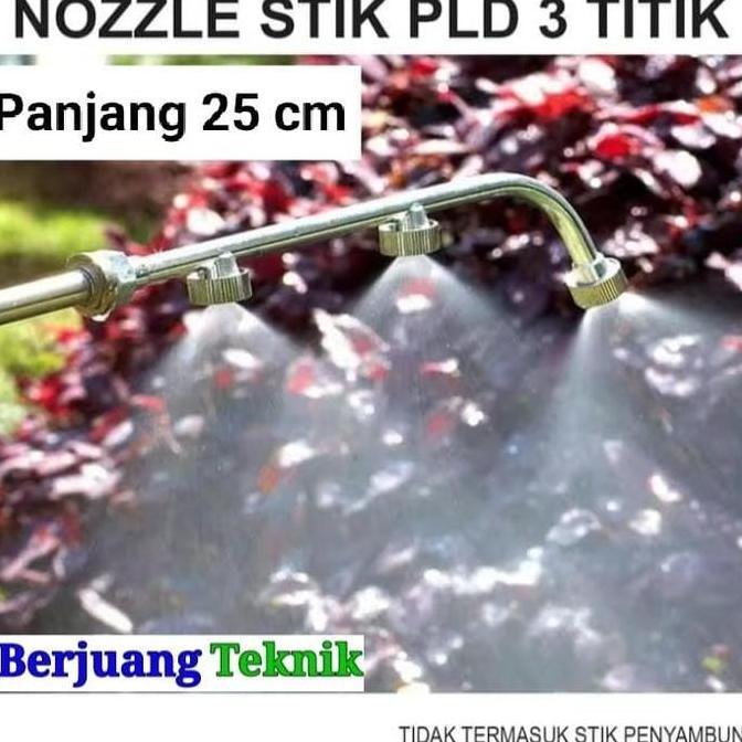 STIK SPRAYER KABUT STAINLESS 3 MATA NOZZLE 25 CM || NOZZLE SPRAYER KABUT 3 MATA