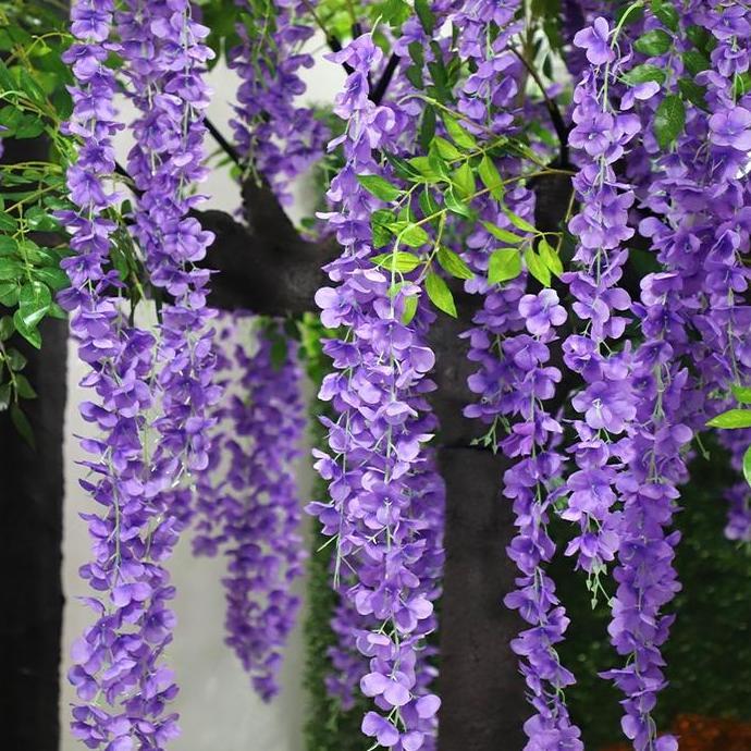 Toko Sanuri - Bunga Hias Wisteria Ornamen Tanaman Flower Bunga Plastik Buatan Hias Dekorasi Bunga Ga